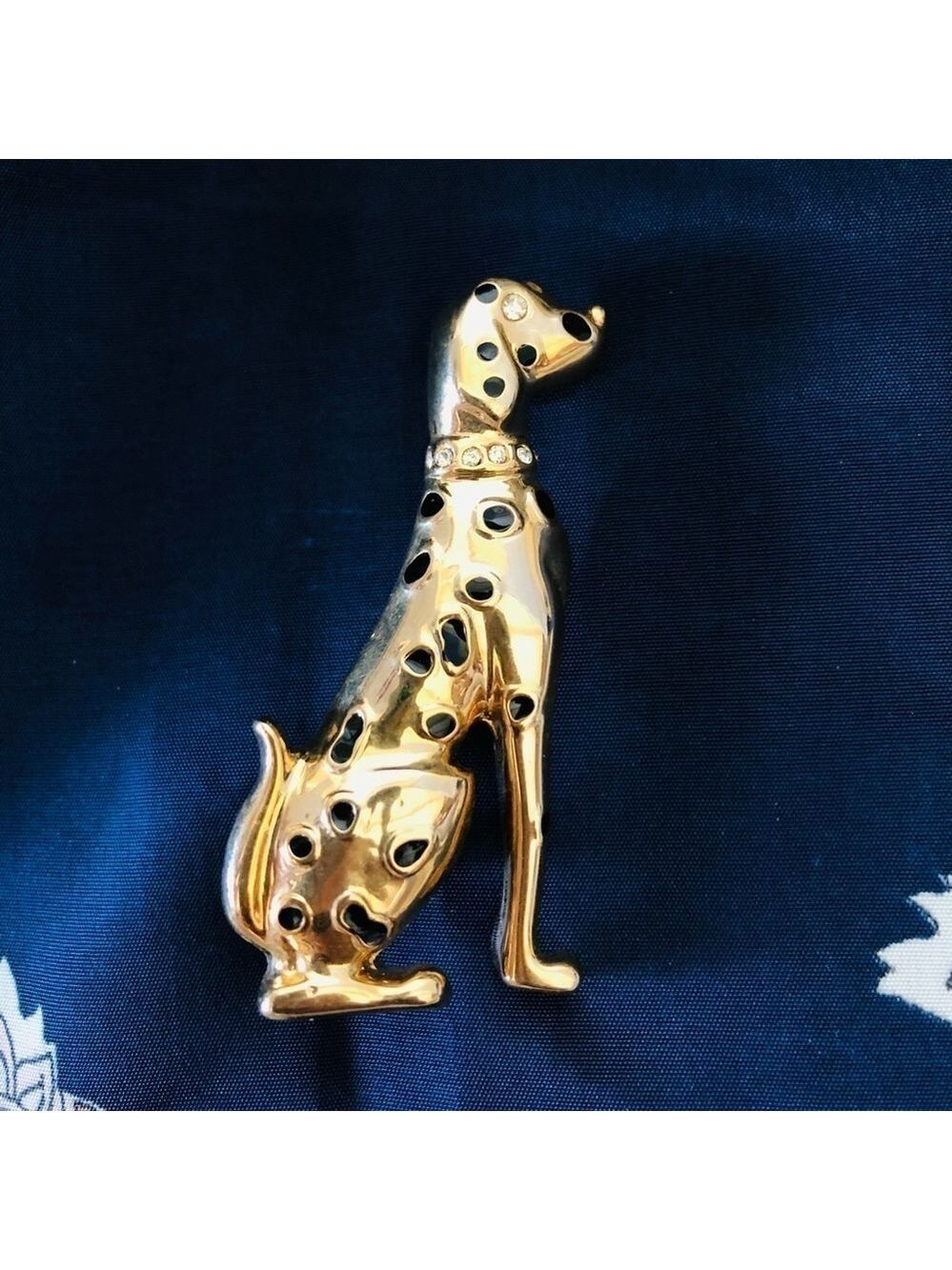 𝅺vintage Gold tone Dalmatien brooch pin